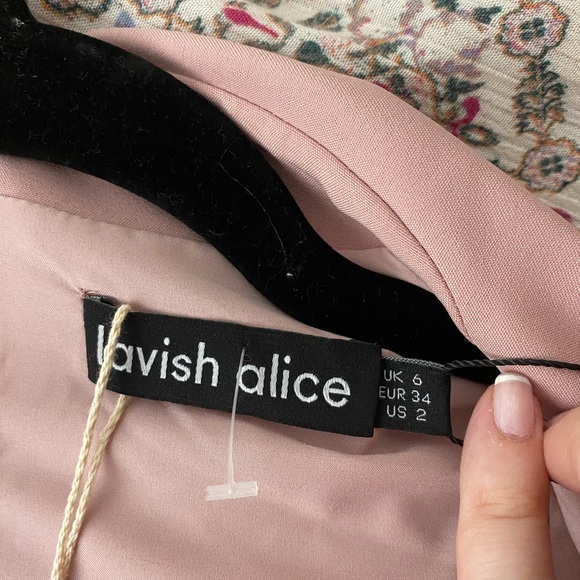 New without tags Lavish Alice corset button blazer co-ord in pink - Picture 7 of 9